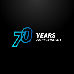 70 Years Anniversary Gradient Number Vector Design
