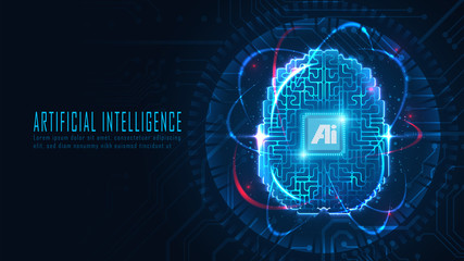 Futuristic Ai brain concept suitable for future technology artwork 