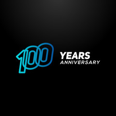 100 Years Anniversary Gradient Number Vector Design