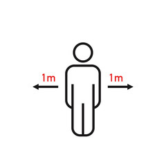 1m social distancing for print floor. Vector