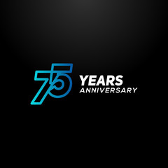 75 Years Anniversary Gradient Number Vector Design