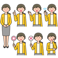 Female teacher upper body expression variation 1