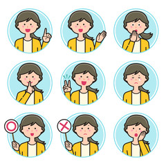 Female teacher expression Circle icon variation 2