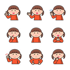 Girl Upper body Facial expression Variation 1