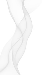 White abstract background. Fluttering white scarf. Waving on wind white fubric. 3D illustration