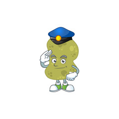 A dedicated Police officer of verrucomicrobia cartoon drawing concept
