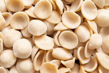 dried italian orecchiette pasta food background