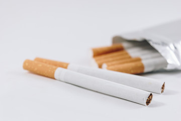 cigarettes on white background
