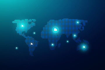 Abstract connecting dots, Polygonal background, technology design, vector illustrator