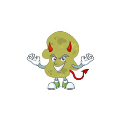 A cartoon image of verrucomicrobia as a devil character