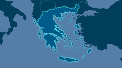 Greece, solid - light glow