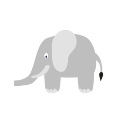 Cartoon elephant isolated on white background. Zoo animals. Illustration for children books. Cute vector illustration in flat style