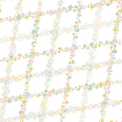  Floral vector seamless pattern. Simple stylized flowers background.