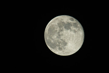 Full moon against a black night sky