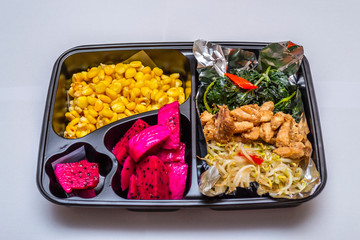 Healthy diet food menu in bento box