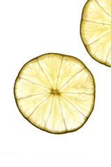 lime, lime slice on white background