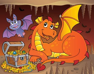 Photo sur Plexiglas Pour enfants Image de thème dragon couché 4