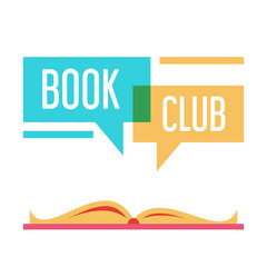 Colorful logo for book club vector isolated