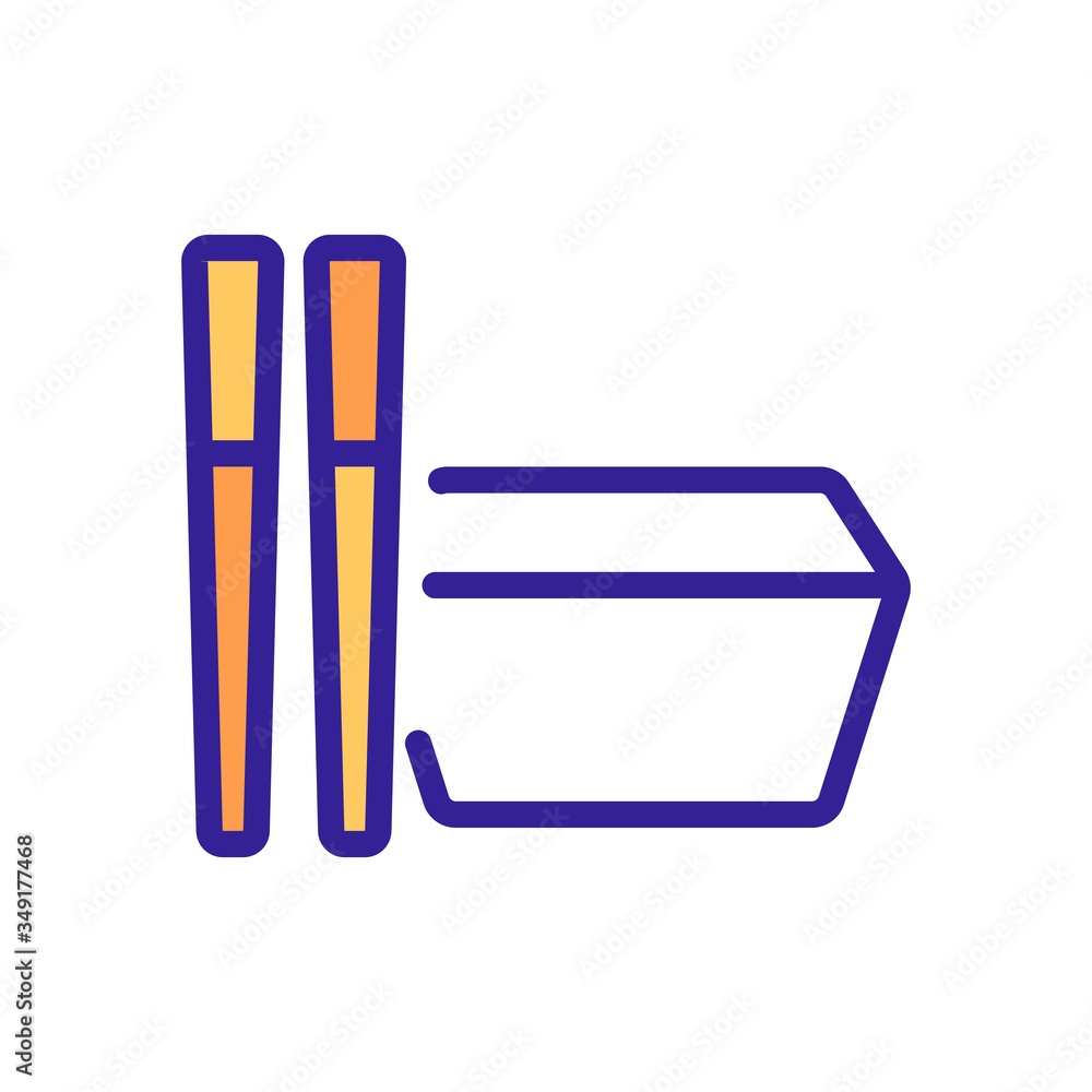 Aufkleber rectangular food container with cutlery icon vector. rectangular food container with cutlery sign. c