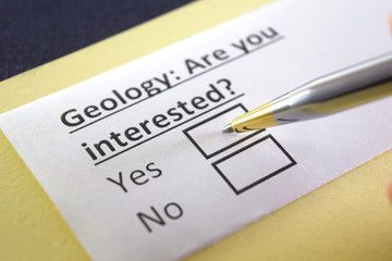 Fototapeta premium One person is answering question about geology.