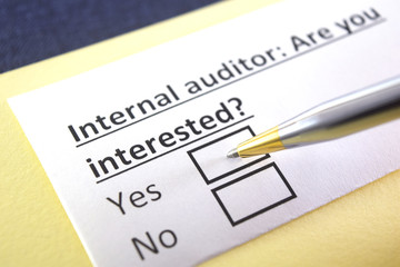 Obraz premium One person is answering question about internal auditor.