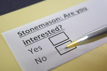 One person is answering question about stonemason.