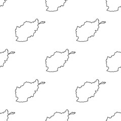 Afganistan map pattern background. The country in the form of borders. Stock vector illustration isolated on white background.