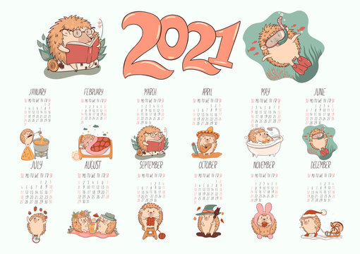 Ежик календарь 2025 распечатать 2021 Ёж Calendar Изображения: просматривайте стоковые фотографии, векторные изоб