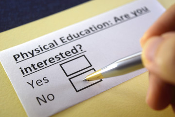 One person is answering question about physical education.