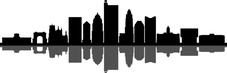 COLUMBUS OHIO City Skyline Silhouette Cityscape Vector