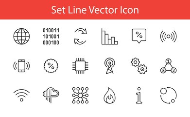 Set of Data Analysis Related Technology Vector Line Icons. Contains such Icons as Charts, Wi-fi, Graphs, Traffic Analysis, Big Data and more. Editable Stroke. 32x32 Pixels