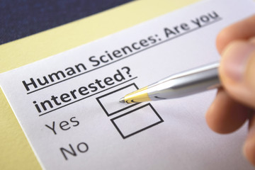 One person is answering question about human sciences.