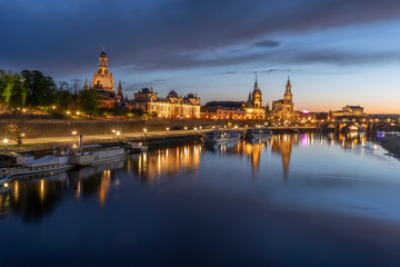Fototapeta na wymiar Dresden Skyline in the Evening, Saxony, Germany