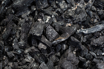 Close up of coal, charcoal texture. 
