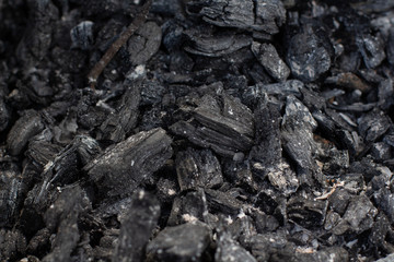 Close up of coal, black coal texture