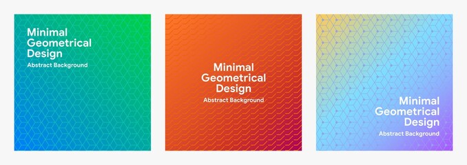 Abstract vector trendy gradient cover template set with minimal geometric pattern for web and mobile design. EPS 10