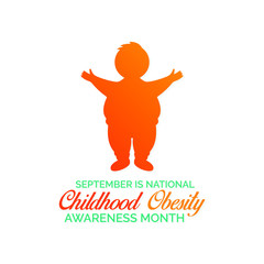 Vector illustration on the theme of National Childhood Obesity awareness month observed each year during September.