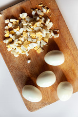 boiled egg whole and diced