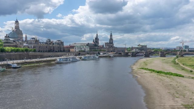 Dresden City Skyline Daytime Hyperlapse Germany