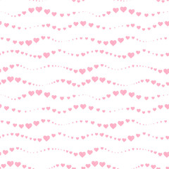 Lovely hand drawn doodle hearts seamless pattern, romantic background, great for Valentines Day themes, textiles, banners, wallpapers, wrapping -vector design