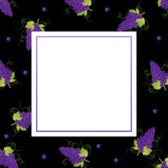 Pueple Grape Banner on Black Background.