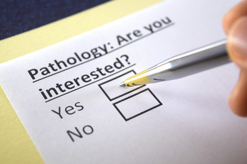 Fototapeta premium One person is answering question about pathology.