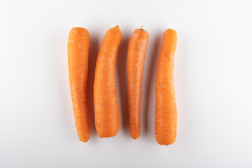 peeled carrots Isolated on a White Background