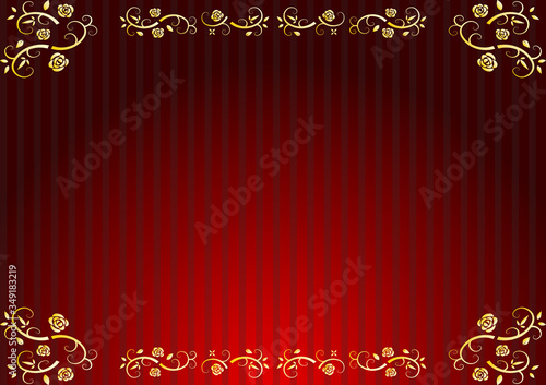 薔薇フレーム ストライプ背景 Wall Mural Wallpaper Murals Kid A