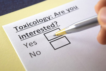 Obraz premium One person is answering question about toxicology.
