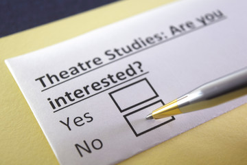 One person is answering question about theatre studies.