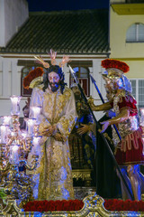 Fototapeta na wymiar Paso de Misterio de la hermandad de la Amargura, semana santa de Sevilla 