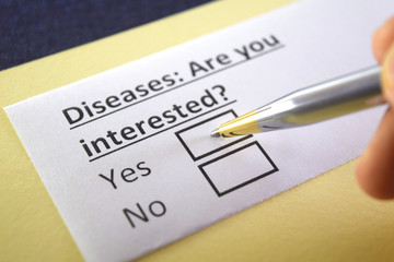 Fototapeta premium One person is answering question about diseases.