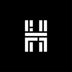 Vector Double Line Cuts Logo Letter H