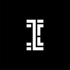 Vector Double Line Cuts Logo Letter I